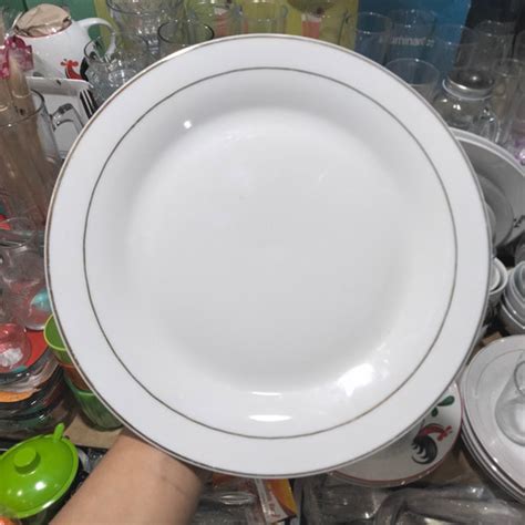 Jual Piring Ceper Keramik Lis Emas Inch Dinner Plate Mercy