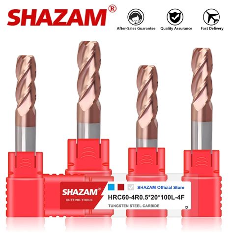 SHAZAM Tungst Nio A O Carboneto Redondo Nariz Fresa Centro Endmills