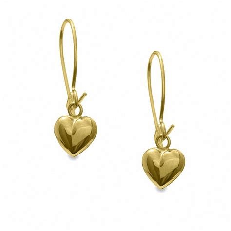 14k Gold Heart Dangle Earrings Peoples Jewellers