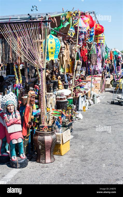 Colorful Flea Market Vendor Booth Selling Many Different Eclectic Items