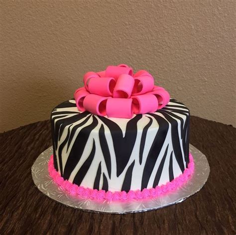 Pink And Black Zebra Birthday Cake