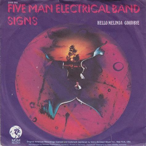 Five Man Electrical Band Signs Vinyl Rpm Single Discogs