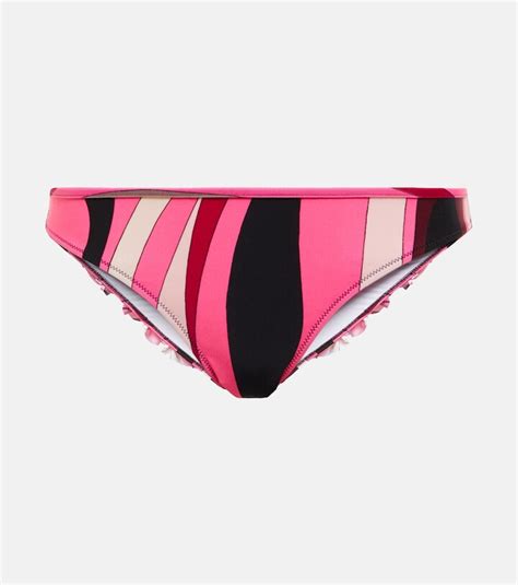 Pucci Printed String Bikini Bottoms Shopstyle Two Piece Swimsuits