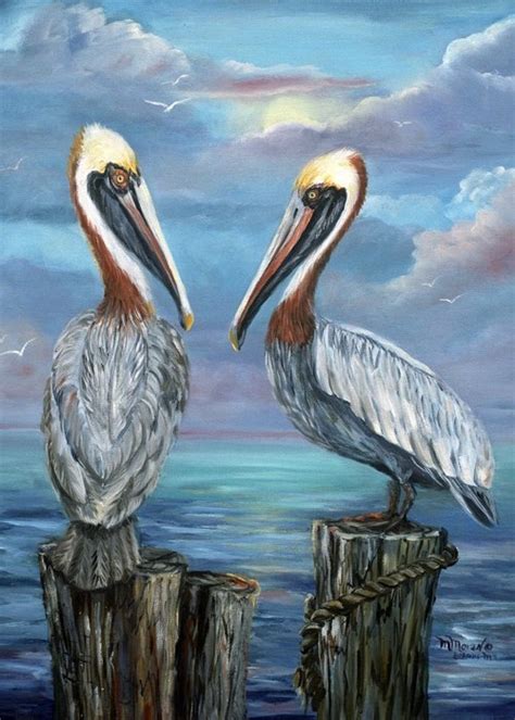 Brown Pelicans By Mary Moran Art Illustrations And Paintings Pin