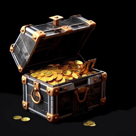 Premium AI Image There Is A Chest Full Of Gold Coins On A Black