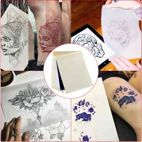 Tattoo Transfer Paper Cridoz 100 Sheets Tattoo Stencil Etsy