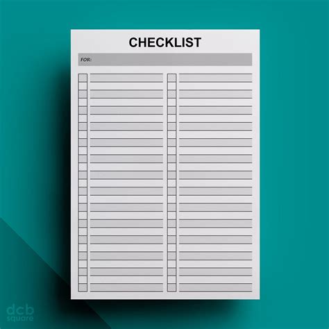 Checklist With Two Columns Editable Printable Etsy Checklist Etsy