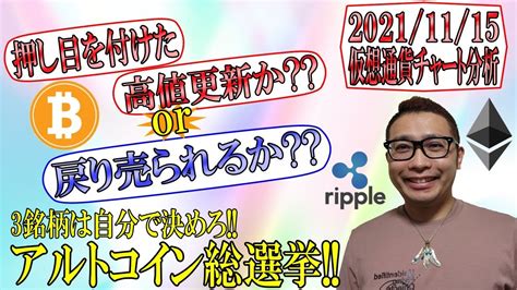 【仮想通貨 ビットコイン ＆ アルトコイン 分析】btc押し目を付けて高値更新？ Or 戻り売られて続落？ 残りの3銘柄は自分で決めろ