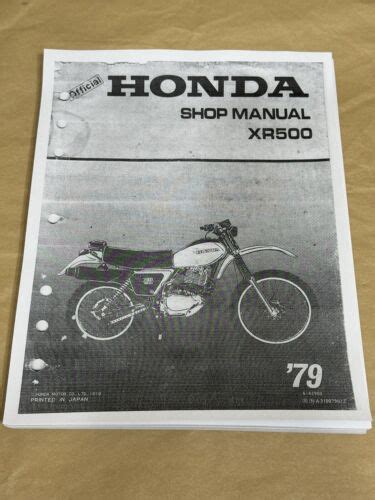 Hole Official Service Shop Repair Manual Honda Xr Xr