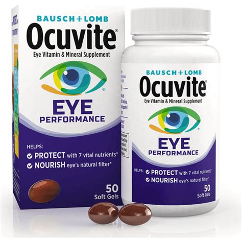 Ocuvite Eye Performance Vitamin And Mineral Supplement Contains Zinc Vitamins C D E Omega 3