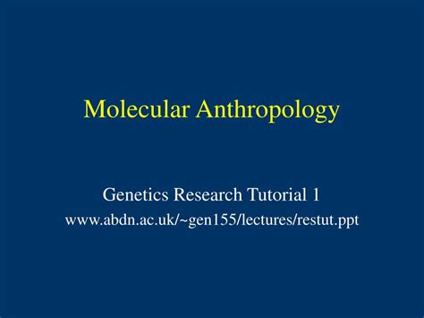 PPT - Molecular Anthropology PowerPoint Presentation, free download ...