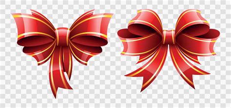 Set Of Red Gift Bows Vector Eps Vector Art At Vecteezy