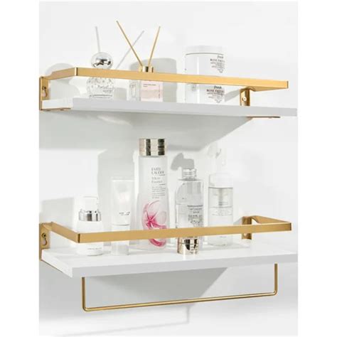 Mercer Tradarrius Piece Metal Floating Shelf With Towel Bar Wayfair