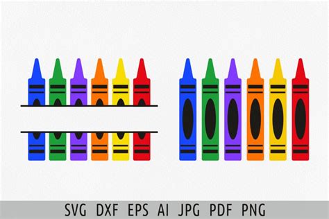 Crayon Svg Crayon Split Monogram Svg Back To School Teacher