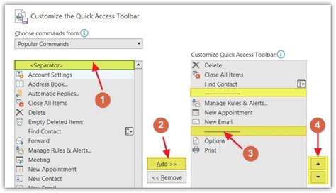 Outlook Quick Access Toolbar How To Add Or Remove