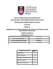 CTU ASSIGNMENT 1 BARU EDIT 2 Pdf FAKULTI PENGURUSAN DAN PERNIAGAAN