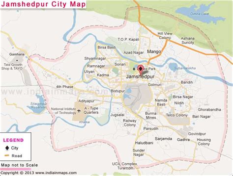 Map Of Jamshedpur City - Map Of West