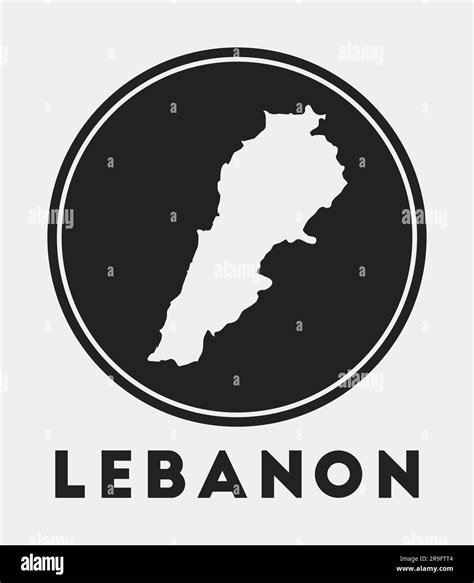 Icône Liban Logo Rond Avec Carte Du Pays Et Titre Badge Liban élégant