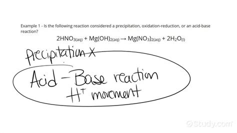 Distinguishing Between Precipitation Oxidation Reduction And Acid Base Reaction Chemistry