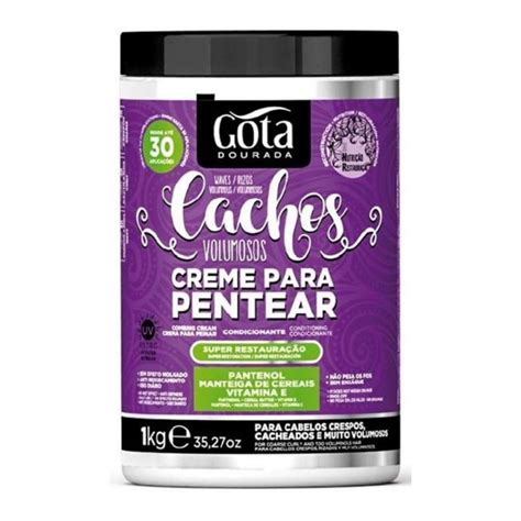 Gota Dourada Creme De Pentear Cachos Volumosos 1kg Beleza Low Cost