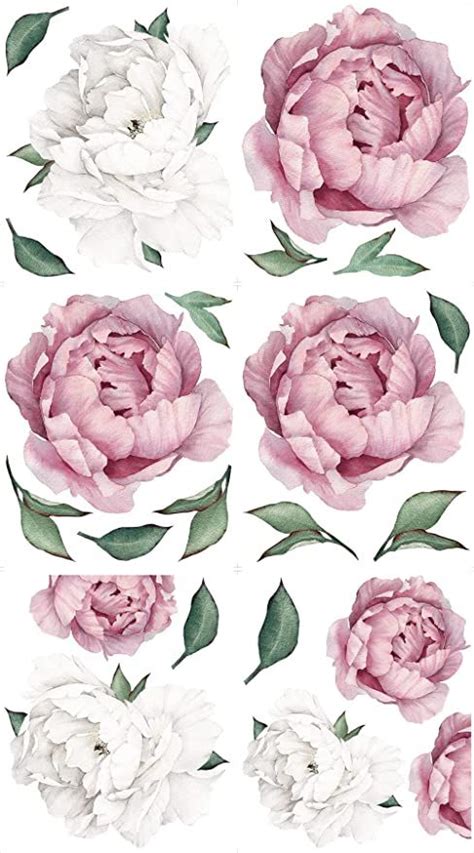 Wonder Space Jumbo Peony Watercolor Wall Decals Large Size Peonies