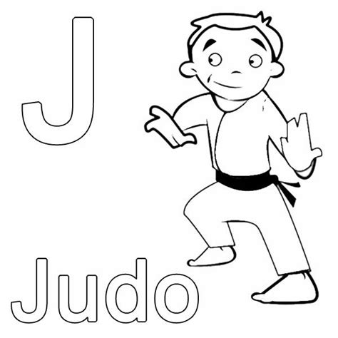 Ausmalbild Buchstaben Lernen Kostenlose Malvorlage J Wie Judo