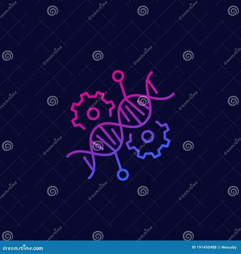 Crispr Genome Editing Icon Linear Stock Vector Illustration Of