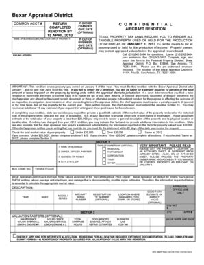 Fillable Online Bcad Return Completed Rendition By If Owner Changed