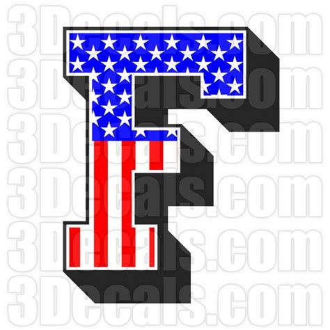 US Flag Letter F | 3Decals