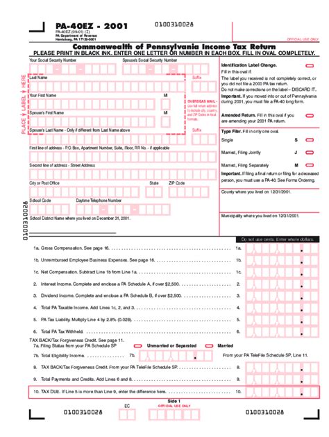 Pa Tax 2001 2024 Form Fill Out And Sign Printable Pdf Template