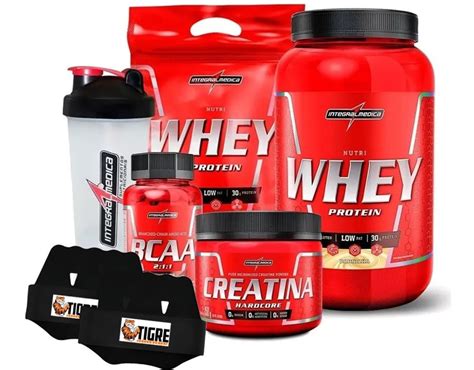 Combo 2x Whey 900g Bcaa Creatina Shaker Integral Médica Mercado Livre