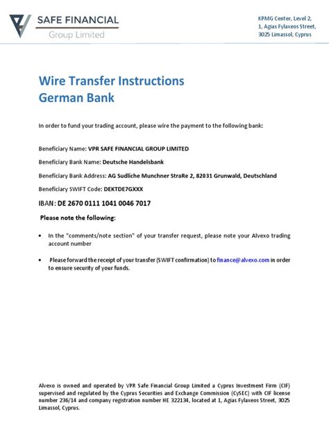 Deutsche Handelsbank Wire Details Pdf