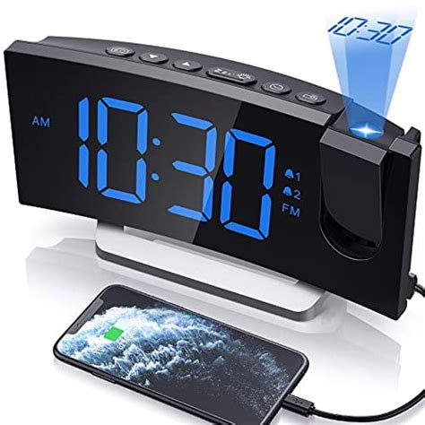 Clock Radios Wellbox Projection Alarm Clock With 0 100 Dimmer And Fm