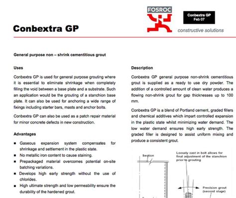 Jual Terlaris Grouting Fosroc Conbextra Gp Cementitious Non Shrink