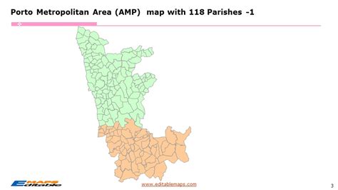 Portugal Porto Map of metropolitan area with 17 Municipalities and 173 ...