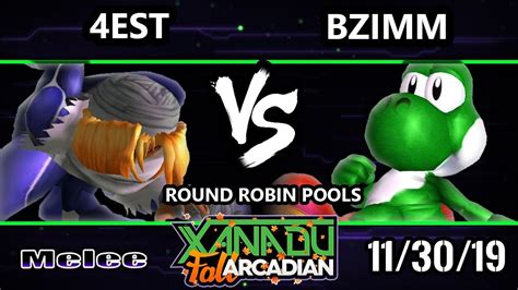 Xanadu MFA SSBM 4est Sheik Vs BZimm Yoshi Smash Melee Round