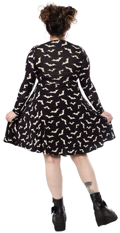 Sourpuss Luna Bats Keyhole Skater Dress