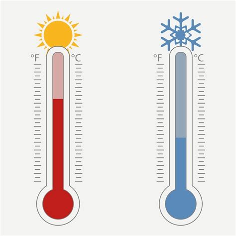 Termômetro Meteorológico Escala De Temperatura Para Graus Celsius E Fahrenheit Vetor Premium