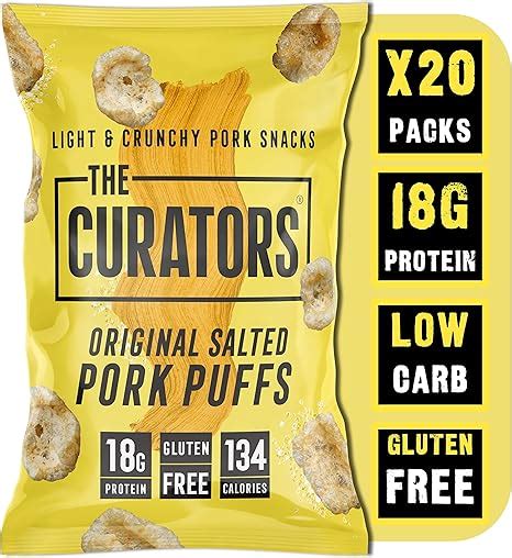 The Curators High Protein Pork Puffs Original Salted G Packs