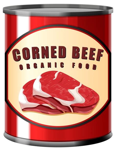 Corned Beef En Vecteur De Boîte De Conserve Vecteur Premium