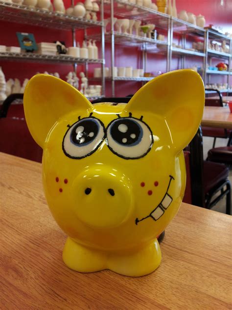 Spongebob Piggy Bank 1 Paint Your Own Pottery Spongebob Piggy Bank