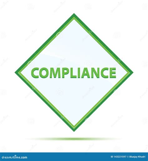 compliance modern abstract green diamond button stock illustration