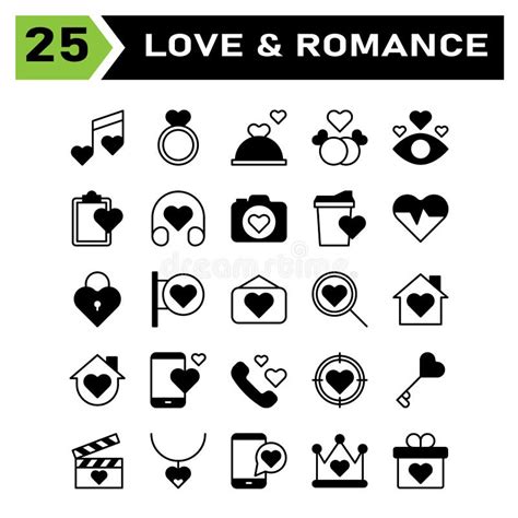 Love And Romance Icon Set Include Balloon Love Romantic Heart Valentine Broken Romance