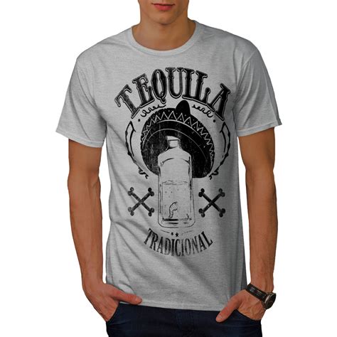 Wellcoda Tequila Traditional Mens T Shirt Mexican Graphic Design