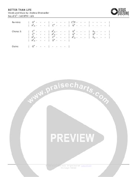 Better Than Life Chords PDF PraiseCharts