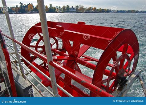 Paddle Wheel of Steam Boat in Thousand Islands, NY, USA Stock Image ...