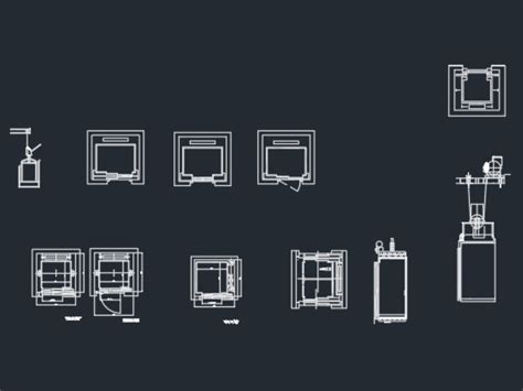 Bloques De Ascensores De 1 Y 2 Puertas En AutoCAD Librería CAD