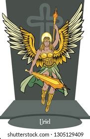 Illustration Vector Isolated Archangel Uriel God Stock Vector (Royalty ...