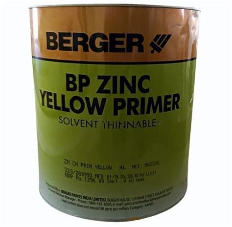 Berger Bp Zinc Yellow Primer Ltr At Rs Litre In Bengaluru Id