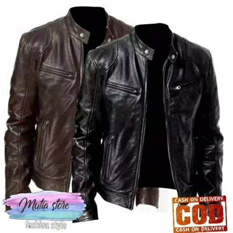 Jual Jaket Kulit Asli Pria Elegant Brownie Arl Silverstone Rfla